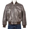 Ma-1 Brown Leather Flight Bomber Jacket