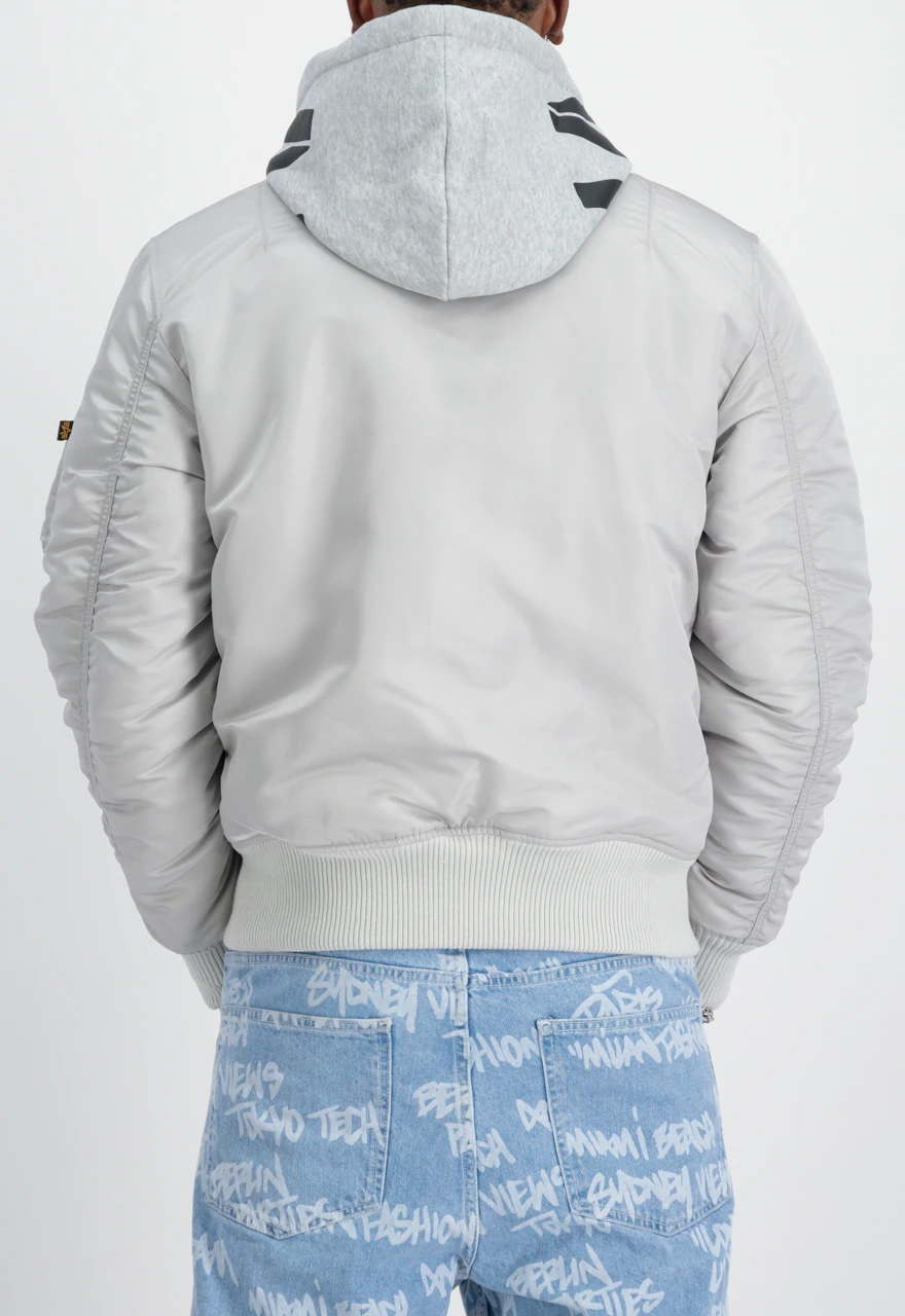 Ma-1 White Hooded Nylon Bomber Jacket 10 Ma-1 White Hooded Nylon Bomber Jacket - Image 8