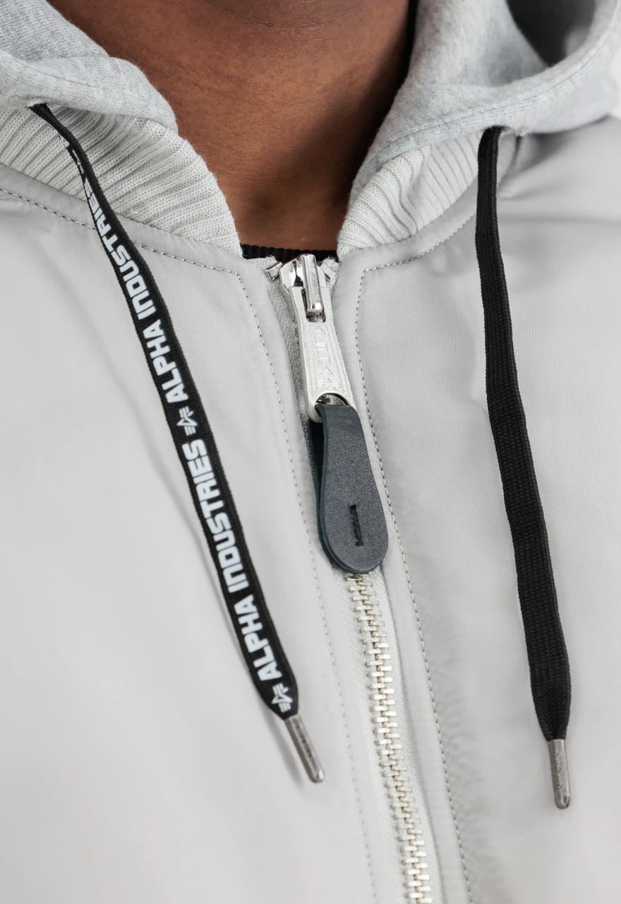 Ma-1 White Hooded Nylon Bomber Jacket 9 Ma-1 White Hooded Nylon Bomber Jacket - Image 7