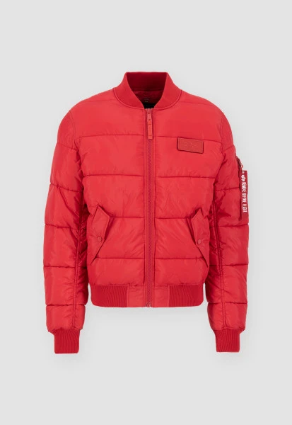 Ma-1 Puffer Red Flight Bomber Jacket 3 Ma-1 Puffer Red Flight Bomber Jacket