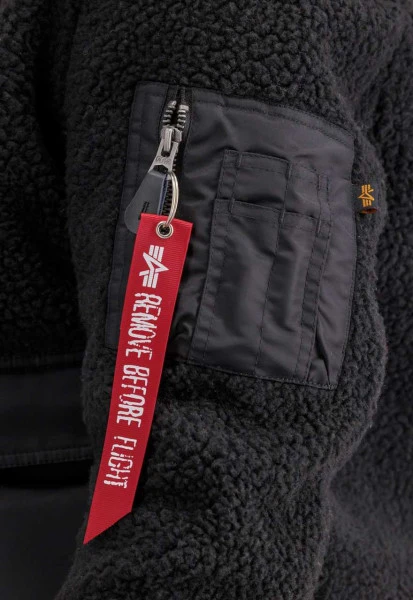 Ma-1 Black Teddy Bomber Jacket 6 Ma-1 Black Teddy Bomber Jacket - Image 4