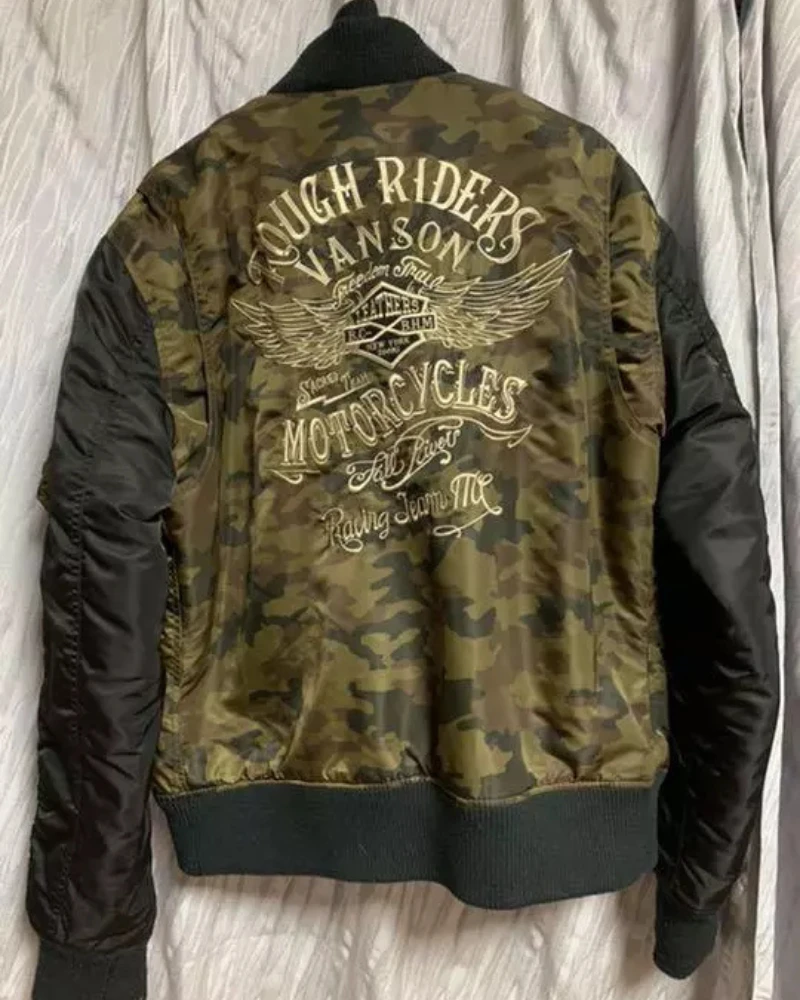 Ma-1 Vanson Camouflage Bike Jacket 4 Ma-1 Vanson Camouflage Bike Jacket - Image 2