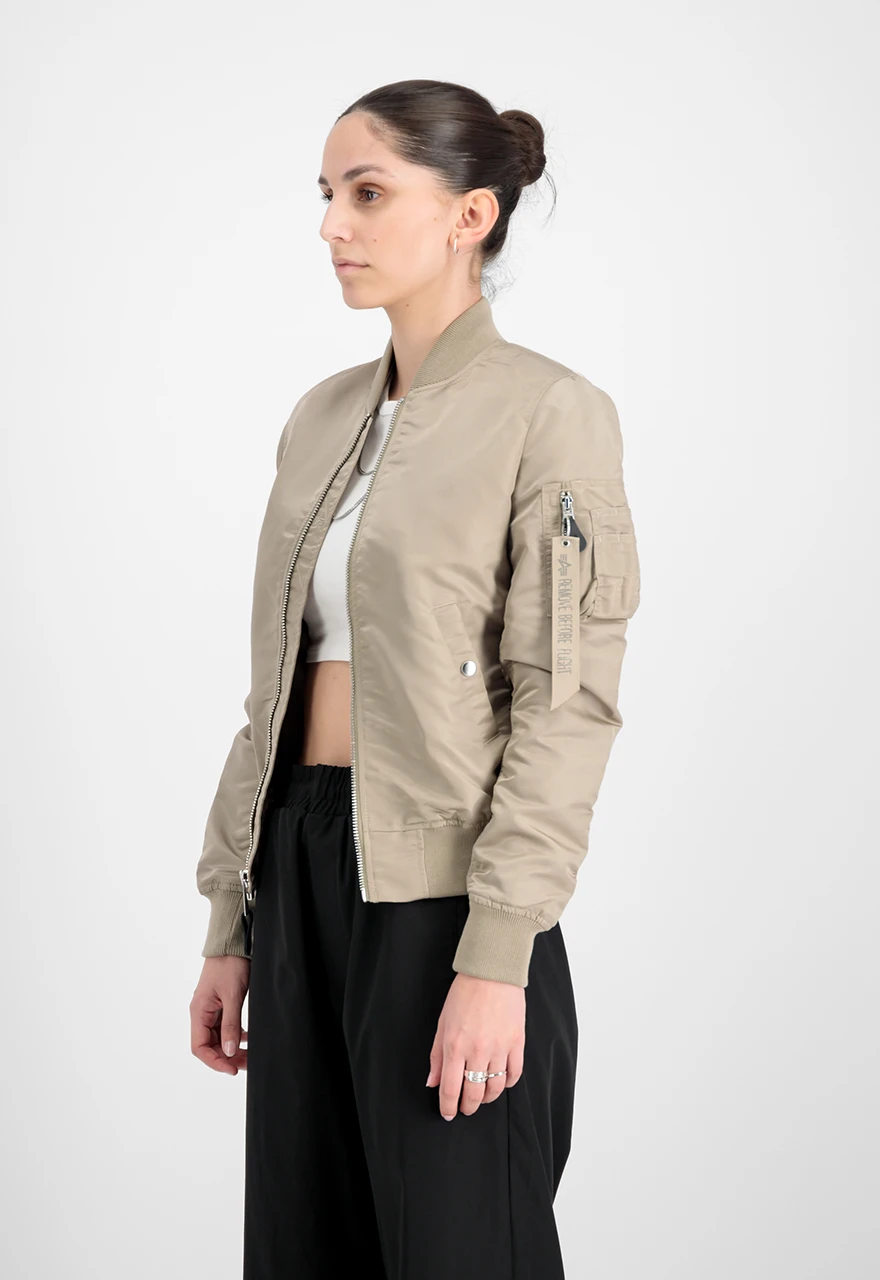 Women’s Ma-1 Vintage Sand Bomber Jacket 5 Women’s Ma-1 Vintage Sand Bomber Jacket - Image 3