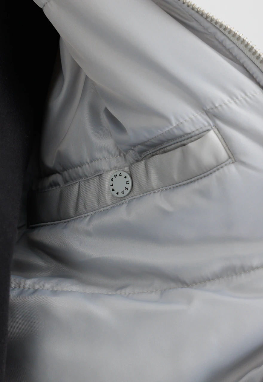 Ma-1 White Hooded Nylon Bomber Jacket 5 Ma-1 White Hooded Nylon Bomber Jacket - Image 3