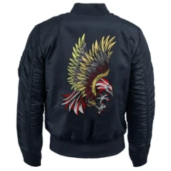 Ma Croix Mens Patch Ma-1 Flight Souvenir Bomber Jacket -Us Military Jacket Ma Croix Mens Patch Ma 1 Flight Souvenir Bomber Jacket 1