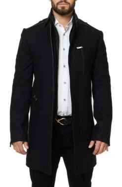 Maceoo Black Captain Coat
