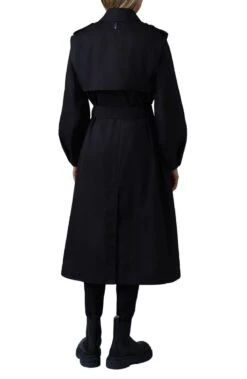 Mackage Black Alia Water Repellent Trench Coat -Us Military Jacket Mackage Black Alia Water Repellent Coat