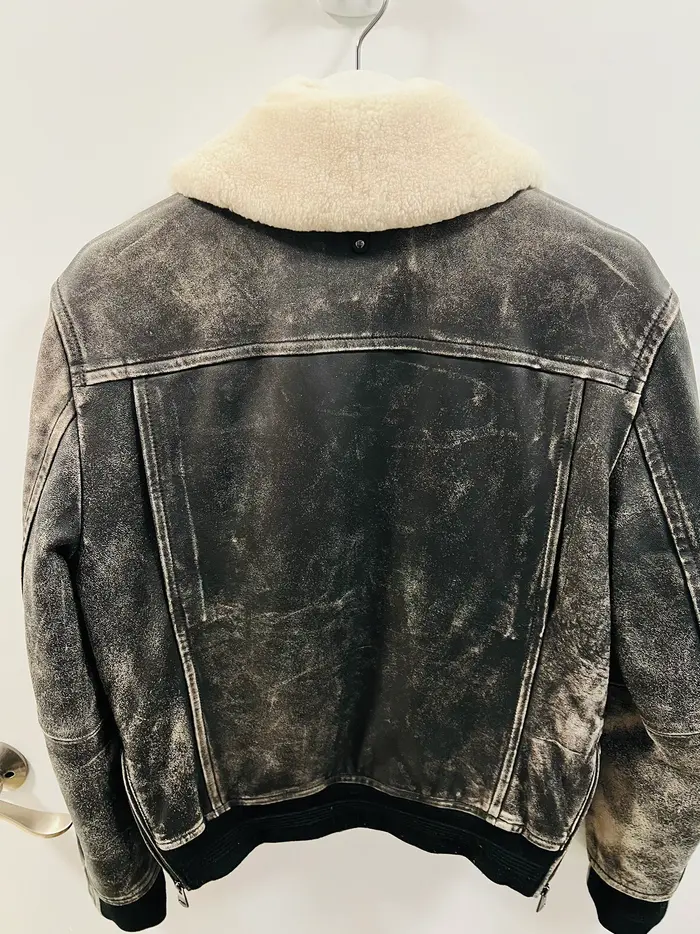 Mackage G-1 Style Leather Aging Effect Jacket 4 Mackage G-1 Style Leather Aging Effect Jacket - Image 2