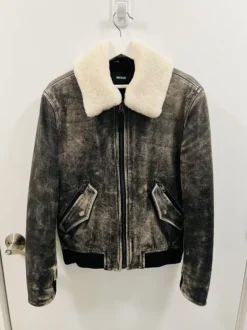 Mackage G-1 Style Leather Aging Effect Jacket