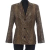 Marc Cain Women’s Brown Animal Print Leather Jacket