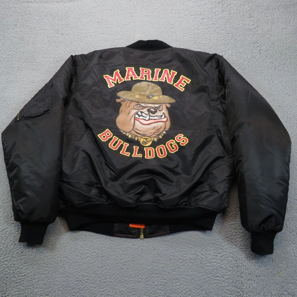 Marine Bulldogs Ma-1 Black Flight Bomber Jacket 3 Marine Bulldogs Ma-1 Black Flight Bomber Jacket