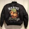 Marine Bulldogs Ma-1 Flight Flyers Black Nylon Jacket
