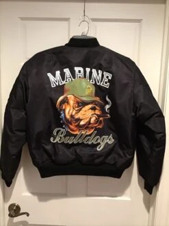 Marine Bulldogs Ma-1 Flight Flyers Black Nylon Jacket