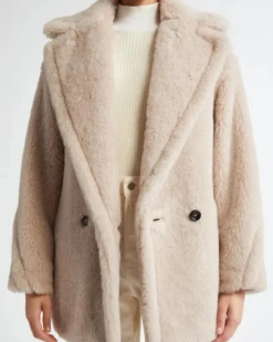 Max Mara Sand Olga Teddy Short Coat