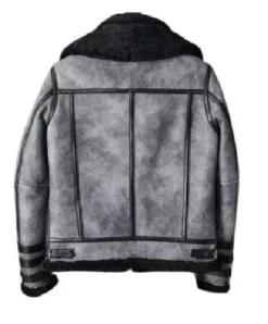 Men B-3 RAF Waxed Double Collar Grey Leather Aviator Flying Jacket 5 Men B-3 RAF Waxed Double Collar Grey Leather Aviator Flying Jacket -Us Military Jacket Men B 3 RAF Waxed Double Collar Grey Leather Aviator Flying Jacket