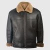 Men’s Black Aviator Shearling Jacket -Us Military Jacket Men Black Aviator Shearling Jacket