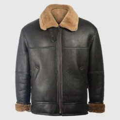 Men’s Black Aviator Shearling Jacket