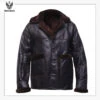 Men Black Button Shearling Jacket 2 Men Black Button Shearling Jacket -Us Military Jacket Men Black Button Shearling Jacket