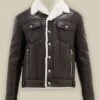 Men Streetstyle Shearling Leather Jacket