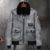Men’s Airforce Grey A-2 Sheepskin Leather Shearling Flight Jacket 1 Men’s Airforce Grey A-2 Sheepskin Leather Shearling Flight Jacket -Us Military Jacket Mens Airforce Grey A 2 Sheepskin Leather Shearling Flight Jacket