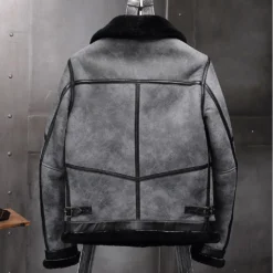 Men’s Airforce Grey B-3 Sheepskin Leather Shearling Flight Jacket 5 Men’s Airforce Grey B-3 Sheepskin Leather Shearling Flight Jacket -Us Military Jacket Mens Airforce Grey B 3 Sheepskin Leather Shearling Flight Jacket 1