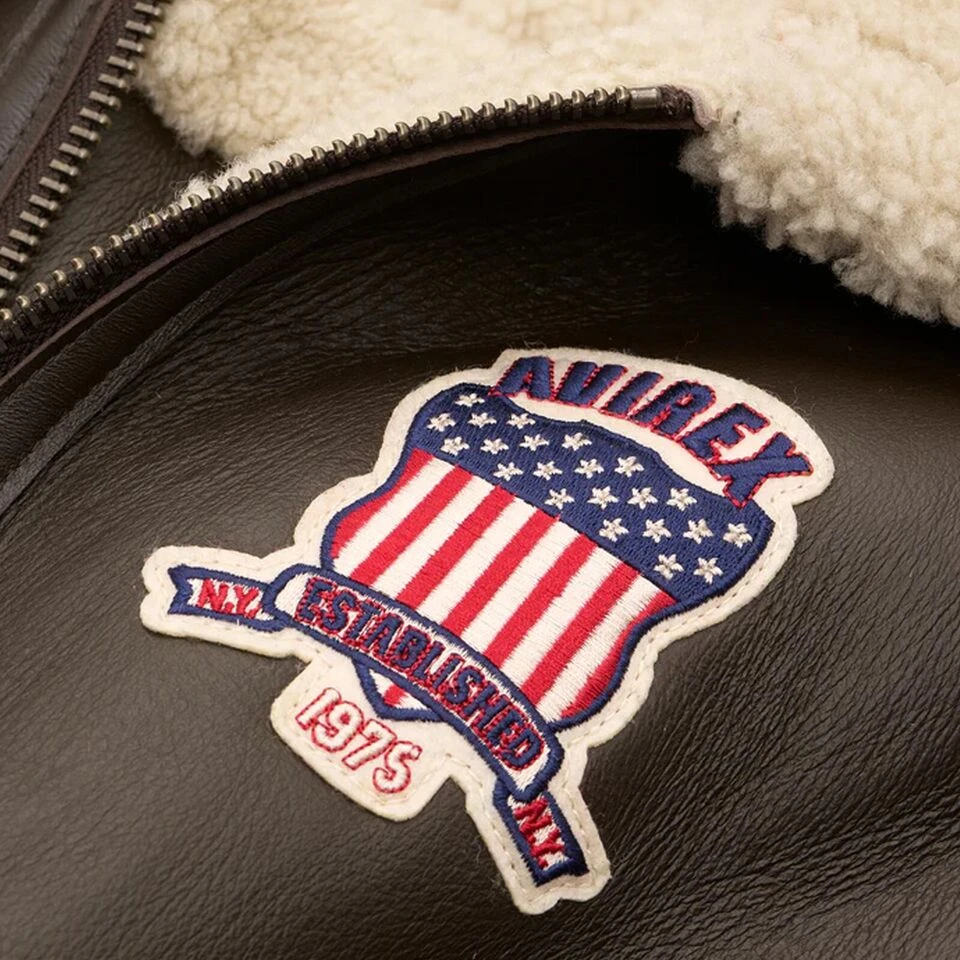 Men’s Avirex B3 Bomber Shearling Leather Jacket 6 Men’s Avirex B3 Bomber Shearling Leather Jacket - Image 4