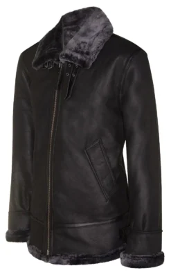 Men’s B-3 Hornsey Black Leather Sheepskin Jacket 8 Men’s B-3 Hornsey Black Leather Sheepskin Jacket -Us Military Jacket Mens B 3 Hornsey Black Leather Jacket