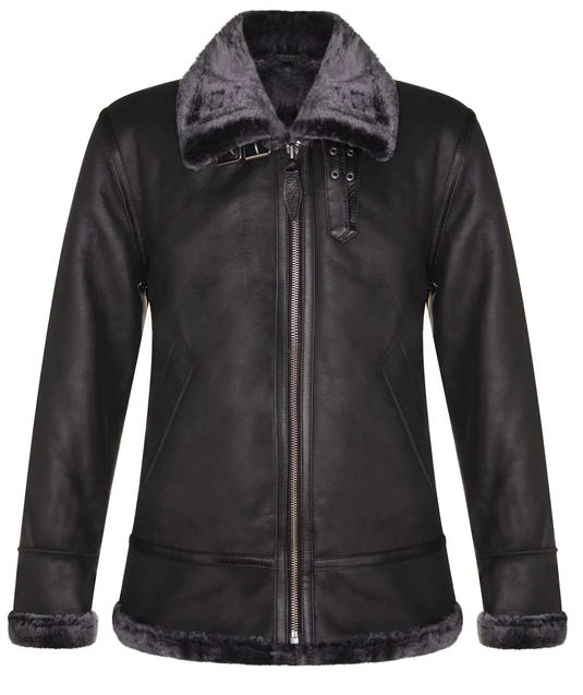 Men’s B-3 Hornsey Black Leather Sheepskin Jacket 3 Men’s B-3 Hornsey Black Leather Sheepskin Jacket