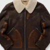 Men’s B-3 Pilot Shearling Bomber Leather Jacket -Us Military Jacket Mens B 3 Pilot Shearling Bomber Leather Jacket