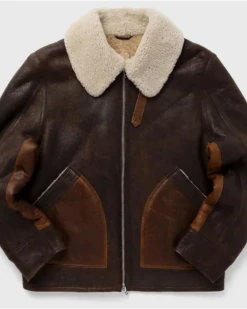 Men’s B-3 Pilot Shearling Bomber Leather Jacket