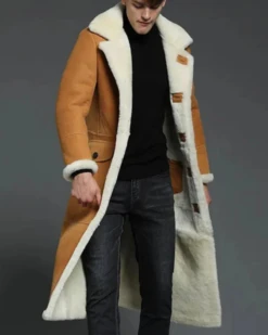 Men’s B-3 Shearling Winter Windbreaker Long Warm Coat -Us Military Jacket Mens B 3 Shearling Winter Windbreaker Warm Coat