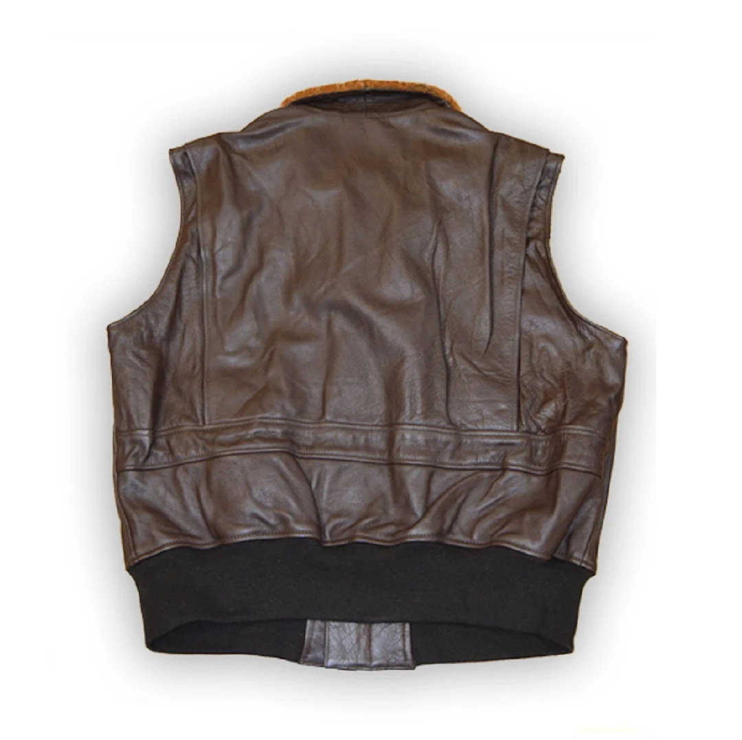 Men’s Barnstormer Brown Leather Vest 4 Men’s Barnstormer Brown Leather Vest - Image 2