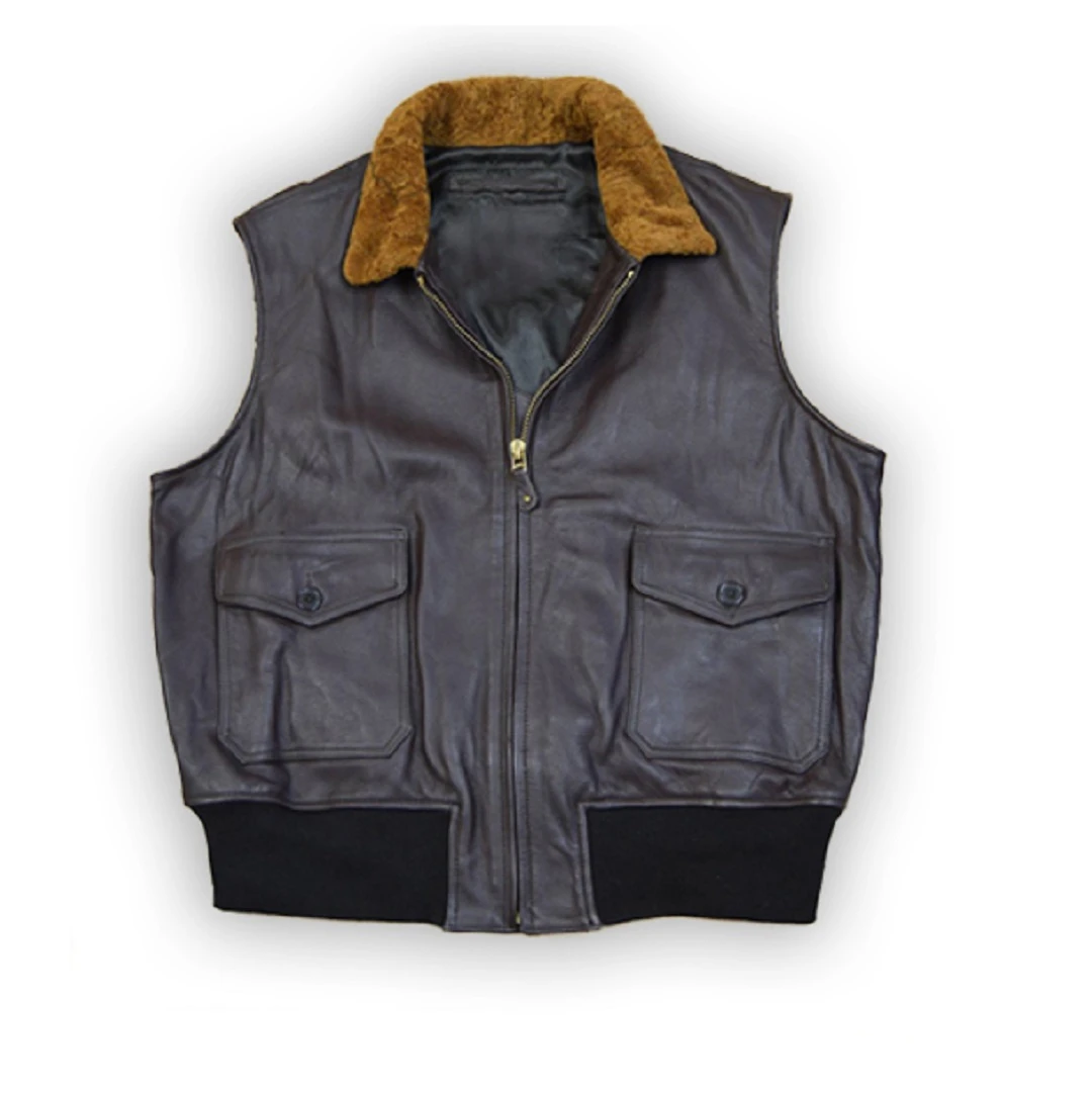 Men’s Barnstormer Brown Leather Vest 3 Men’s Barnstormer Brown Leather Vest