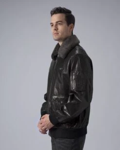 Men’s Black G-1 Aviator Leather Jacket With Fur Collar 8 Men’s Black G-1 Aviator Leather Jacket With Fur Collar -Us Military Jacket Mens Black G 1 Aviator Leather Jacket