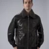 Men’s Black G-1 Aviator Leather Jacket With Fur Collar -Us Military Jacket Mens Black G 1 Aviator Leather Jacket With Fur Collar 1