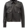 Men’s Black Leather Aviator Jacket -Us Military Jacket Mens Black Leather Aviator Jacket