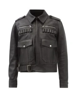 Men’s Black Leather Aviator Jacket