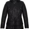 Men’s Black Leather Multi-pocket Hooded Field Jacket 1 Men’s Black Leather Multi-pocket Hooded Field Jacket -Us Military Jacket Mens Black Leather Multi pocket Hooded Field Jacket 1