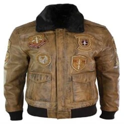 Men’s Brown Aviator Bomber Jacket