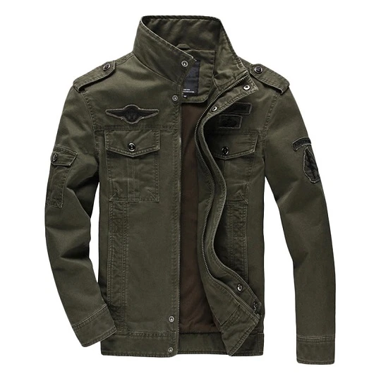 Men’s Casual Cotton Military Badge Field Jacket 4 Men’s Casual Cotton Military Badge Field Jacket - Image 2