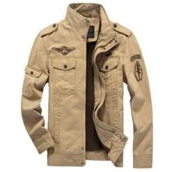 Men’s Casual Cotton Military Badge Field Jacket 7 Men’s Casual Cotton Military Badge Field Jacket -Us Military Jacket Mens Casual Khaki Cotton Militray Badge Field Jacket
