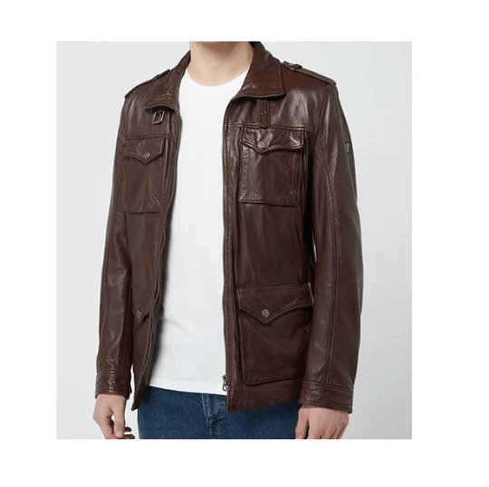 Men’s Classic Chocolate Brown Field Leather Jacket 5 Men’s Classic Chocolate Brown Field Leather Jacket - Image 3