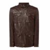 Men’s Classic Chocolate Brown Field Leather Jacket -Us Military Jacket Mens Classic Chocolate Brown Field Jacket
