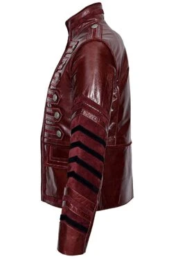 Men’s Classic Military Maroon Cowhide Leather Parade Jacket -Us Military Jacket Mens Classic Military Cowhide Leather Parade Jacket 1