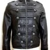 Men’s Classic Military Rock Black Napa Leather Parade Jacket 2 Men’s Classic Military Rock Black Napa Leather Parade Jacket -Us Military Jacket Mens Classic Military Rock Black Napa Leather Parade Jacket 1