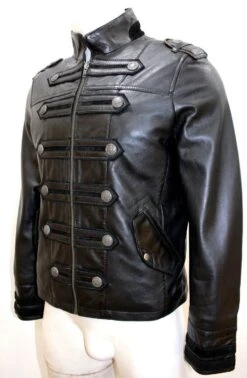 Men’s Classic Military Rock Black Napa Leather Parade Jacket 13 Men’s Classic Military Rock Black Napa Leather Parade Jacket -Us Military Jacket Mens Classic Military Rock Black Parade Jacket 1