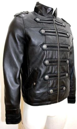 Men’s Classic Military Rock Black Napa Leather Parade Jacket 12 Men’s Classic Military Rock Black Napa Leather Parade Jacket -Us Military Jacket Mens Classic Military Rock Black Parade Jacket