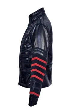 Men’s Classic Miltary Style Rock Black Leather Parade Jacket 9 Men’s Classic Miltary Style Rock Black Leather Parade Jacket -Us Military Jacket Mens Classic Miltary Style Rock Black Parade Jacket