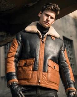 Mens Flight Raf Aviator Shearling Sheepskin B3 Bomber Jacket Coat