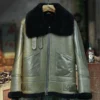 Men’s Flying Aviator B-3 Lambskin Sheepskin Bomber Leather Jacket